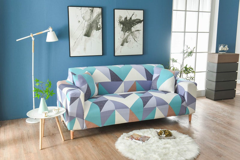 HOOBUY Printed Sofa Cover Stretch Couch Covers Sofa Slipcovers for 2 Cushion Couch and Loveseat with Two Free Pillow Case 07#(2 Seater/Loveseat) - Image 2